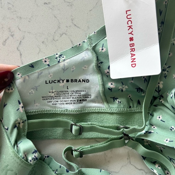 NWT Lucky Brand Women's Mint Floral Convertible Bralette - Picture 6 of 6